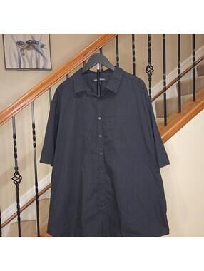 Beverly Hills Polo Club Men’s Short Sleeve Button Up Shirt Black Dot Size 4XLB